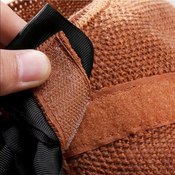 Coffee Foldable Wide Brim Roll Up Visor Hat - Picture 4 of 7